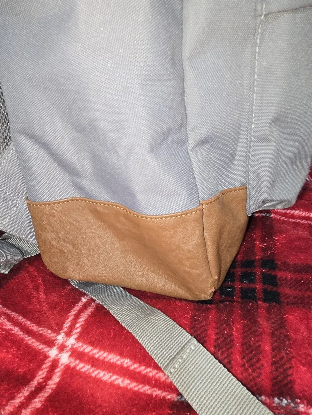 Herschel Supply Company Grey and Brown Backpack with Leather-Style Base